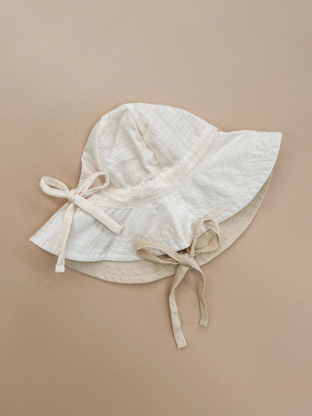Reversible Linen Hat | Cream/Sand