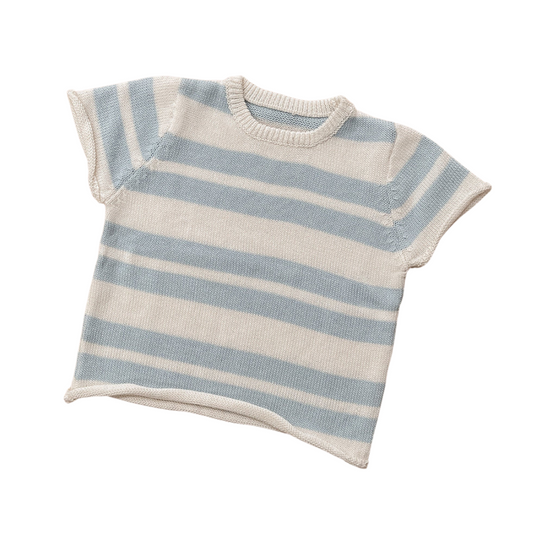 Knitted Tee | Cloud Stripes